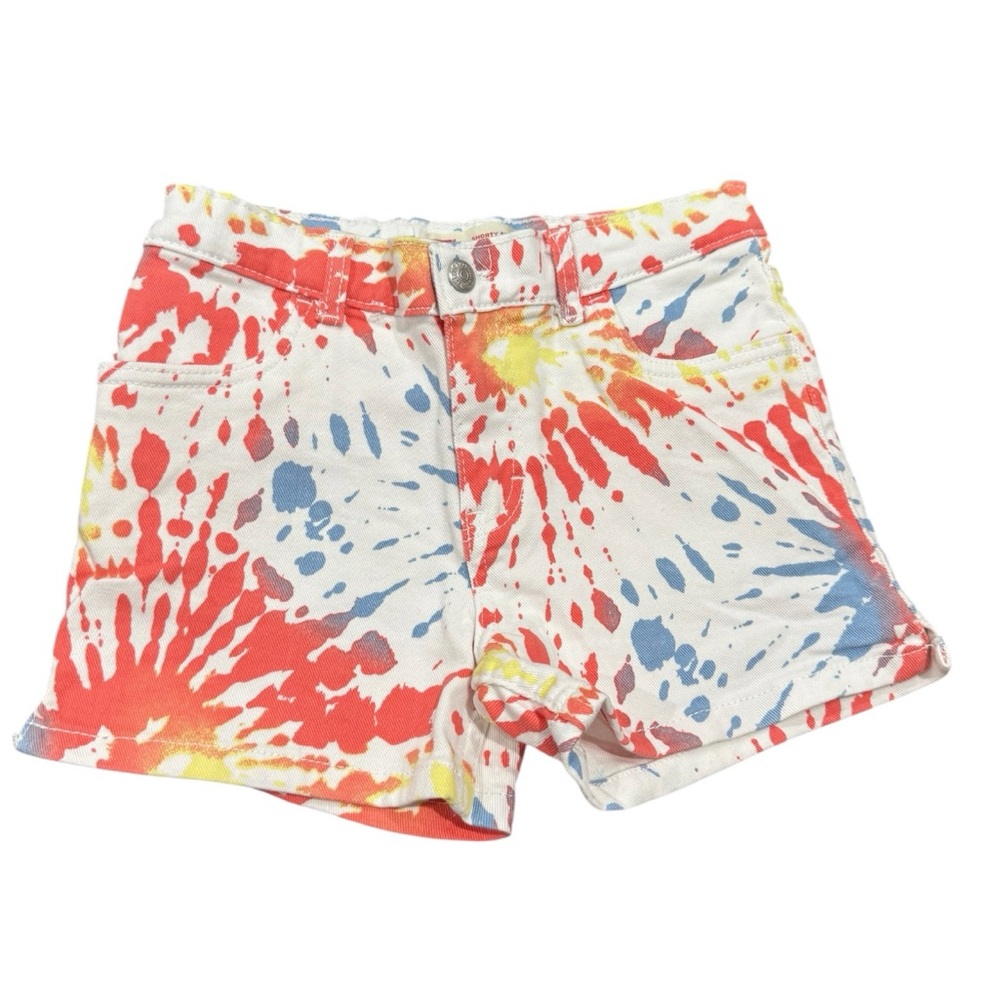 Levi's Girls Shorty Short Tie-Dye White Jean Shorts Multicolor Size 10